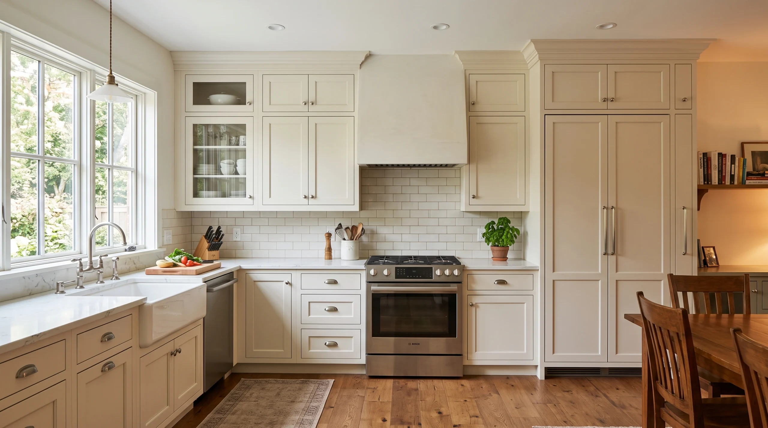 Carpenter installing custom kitchen cabinets with sealed joints and premium hardware for long-lasting moisture protection in Dubai.