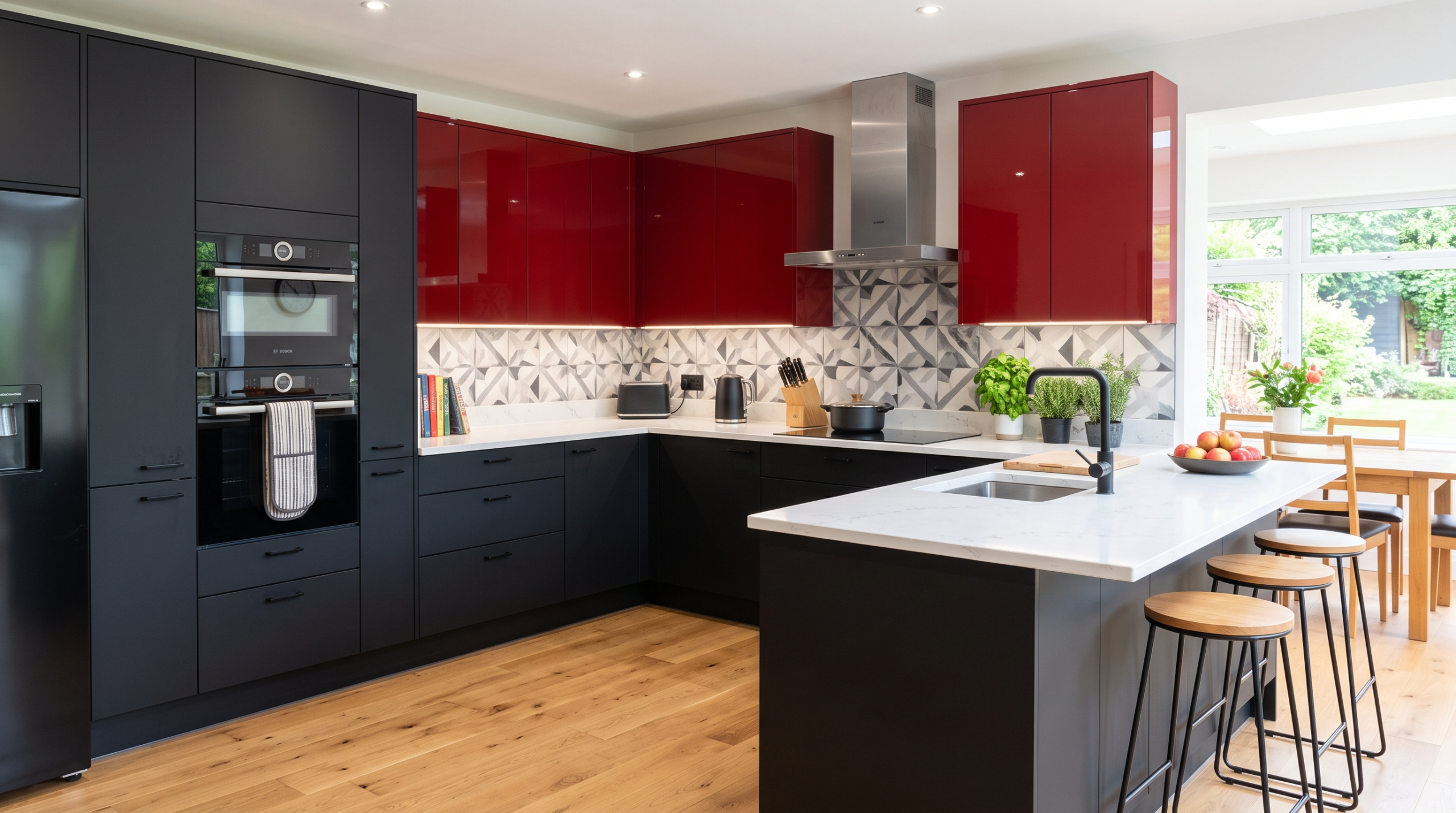 Modern kitchen cabinets in Dubai home showing signs it's time to upgrade kitchen cabinets with improved storage and design