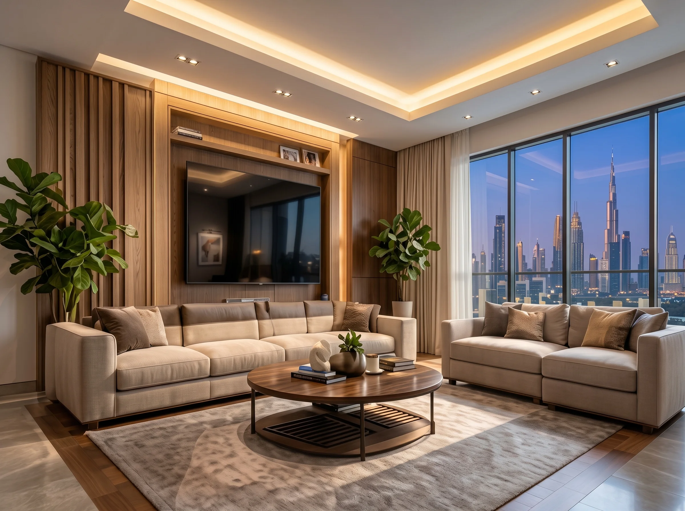 Stylish living room furniture design in Dubai