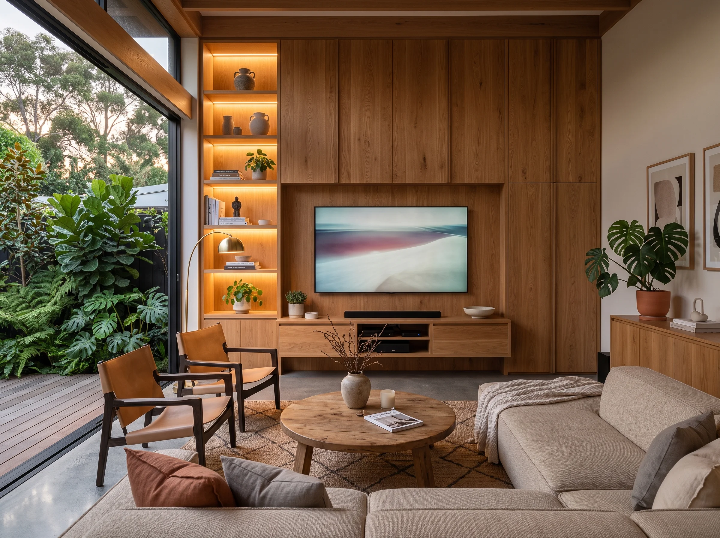 Modern Villa Living Room Joinery in Dubai