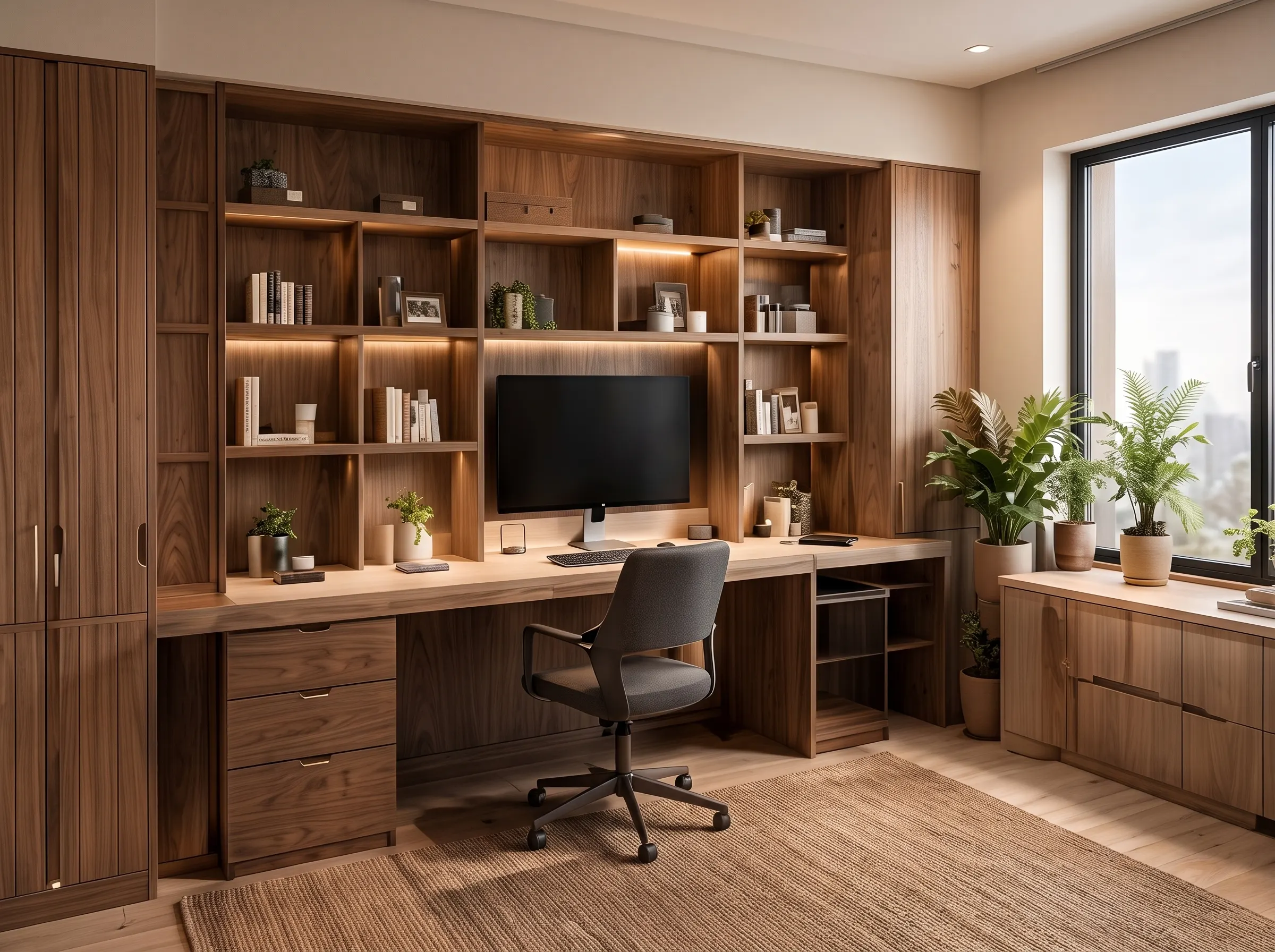 Custom home office joinery for modern workspaces in Dubai