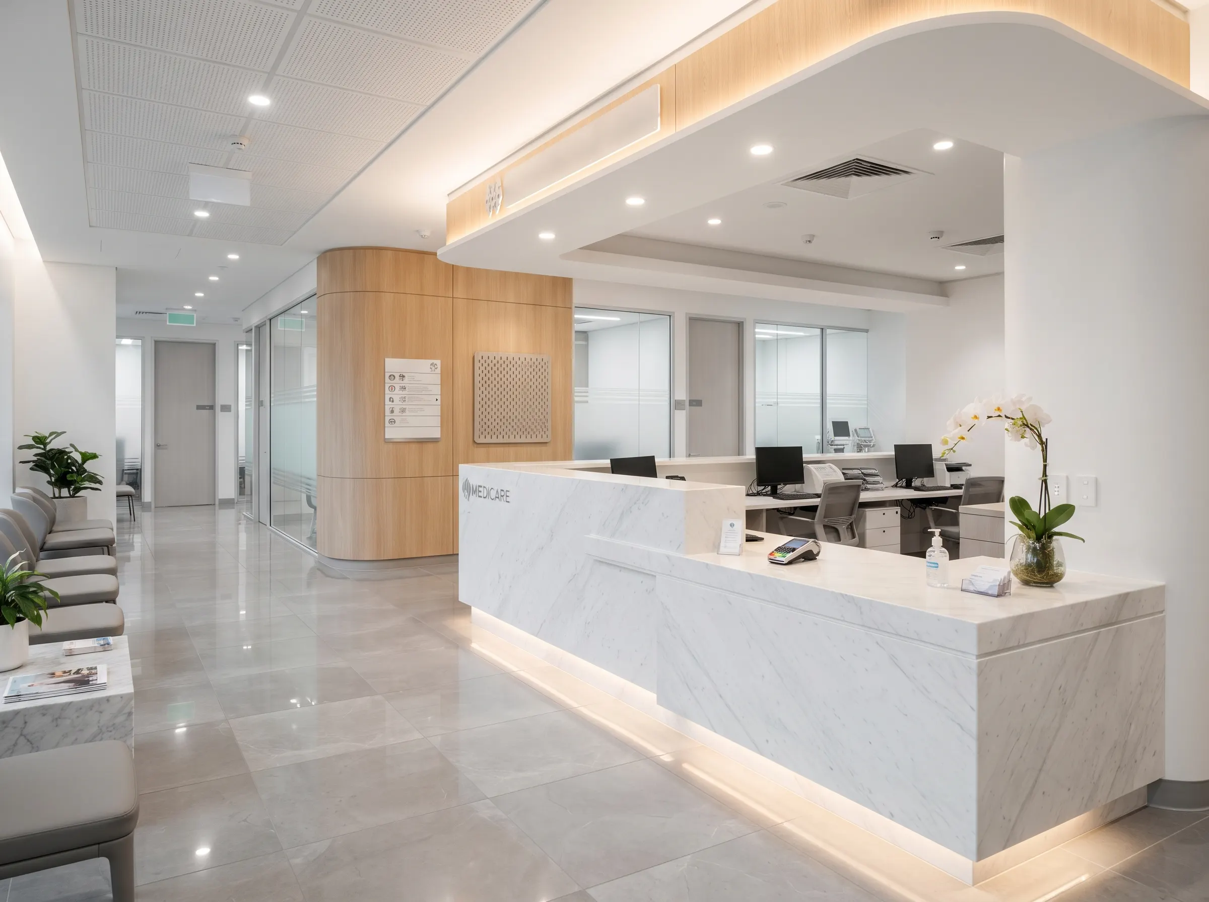 Healthcare facility reception Dubai