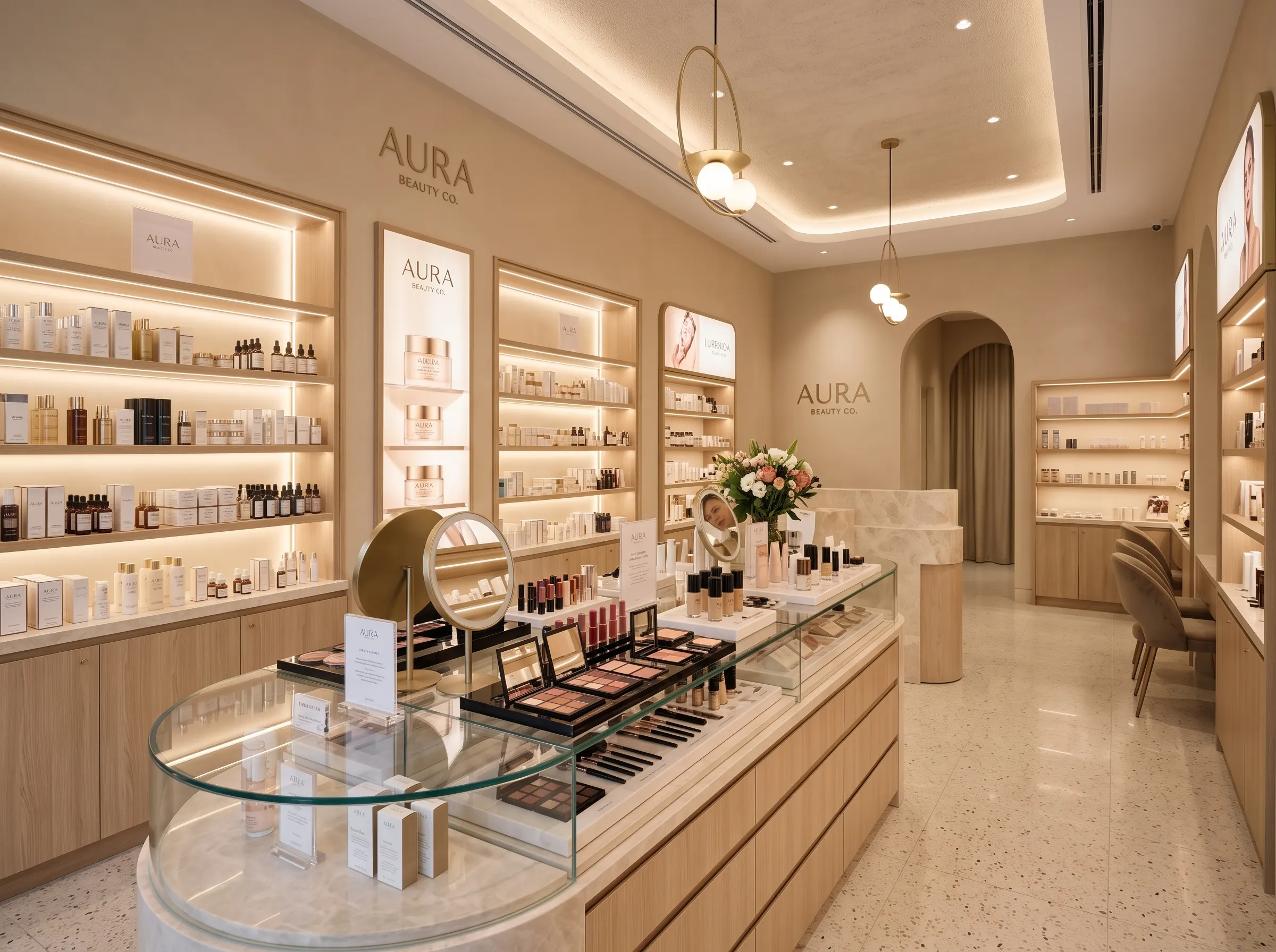 Cosmetics and beauty store fit-out Dubai